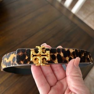 Tory Burch Leopard Belt with LOGO